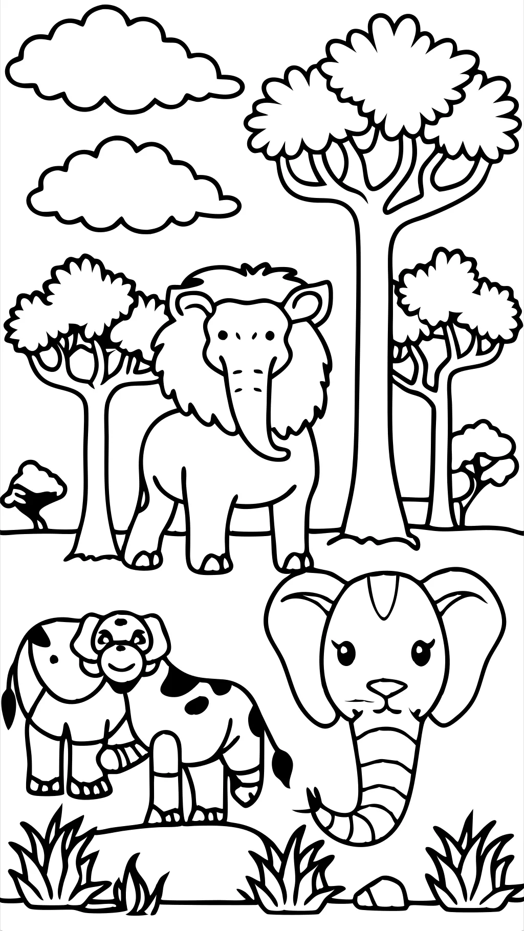 safari animals coloring pages